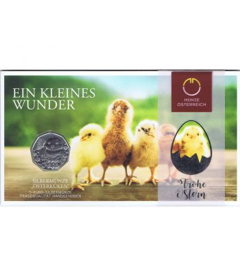 moneda de plata Austria 5 Euros 2021 Pascua.