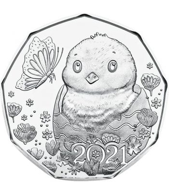 moneda de plata Austria 5 Euros 2021 Pascua.