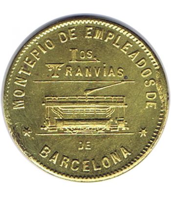 Moneda 10 céntimos Montepio Tranvias de Barcelona 1916