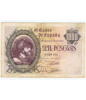 Billete de España 1940/10/21. 1000 Pesetas MBC. Serie 2620431