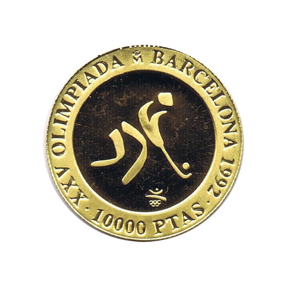 España 10.000 Pesetas de oro Barcelona 92 Hockey año 1990.