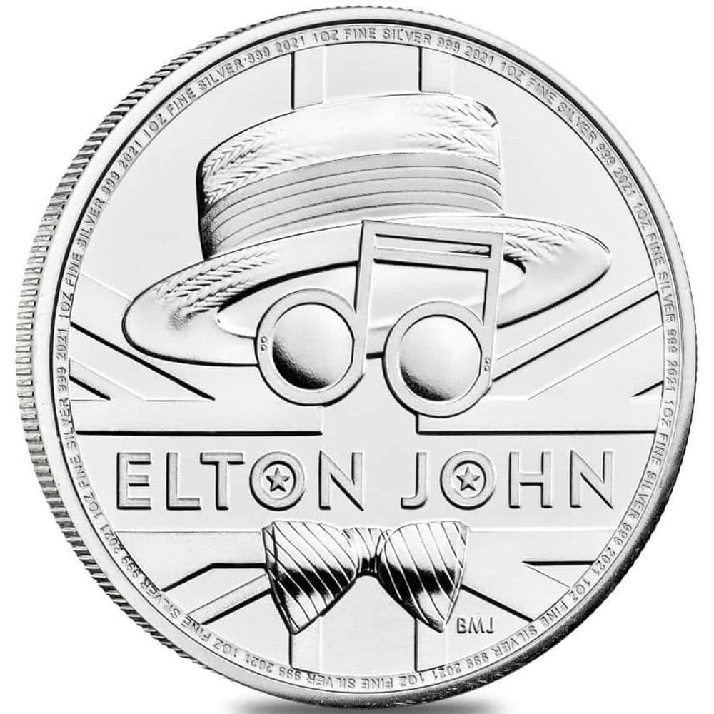 Moneda de plata de 1 onza 2 Pounds Gran Bretaña Elton John año