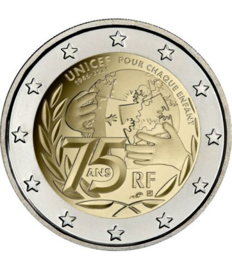 moneda 2 euros Francia 2021 dedicada a Unicef.