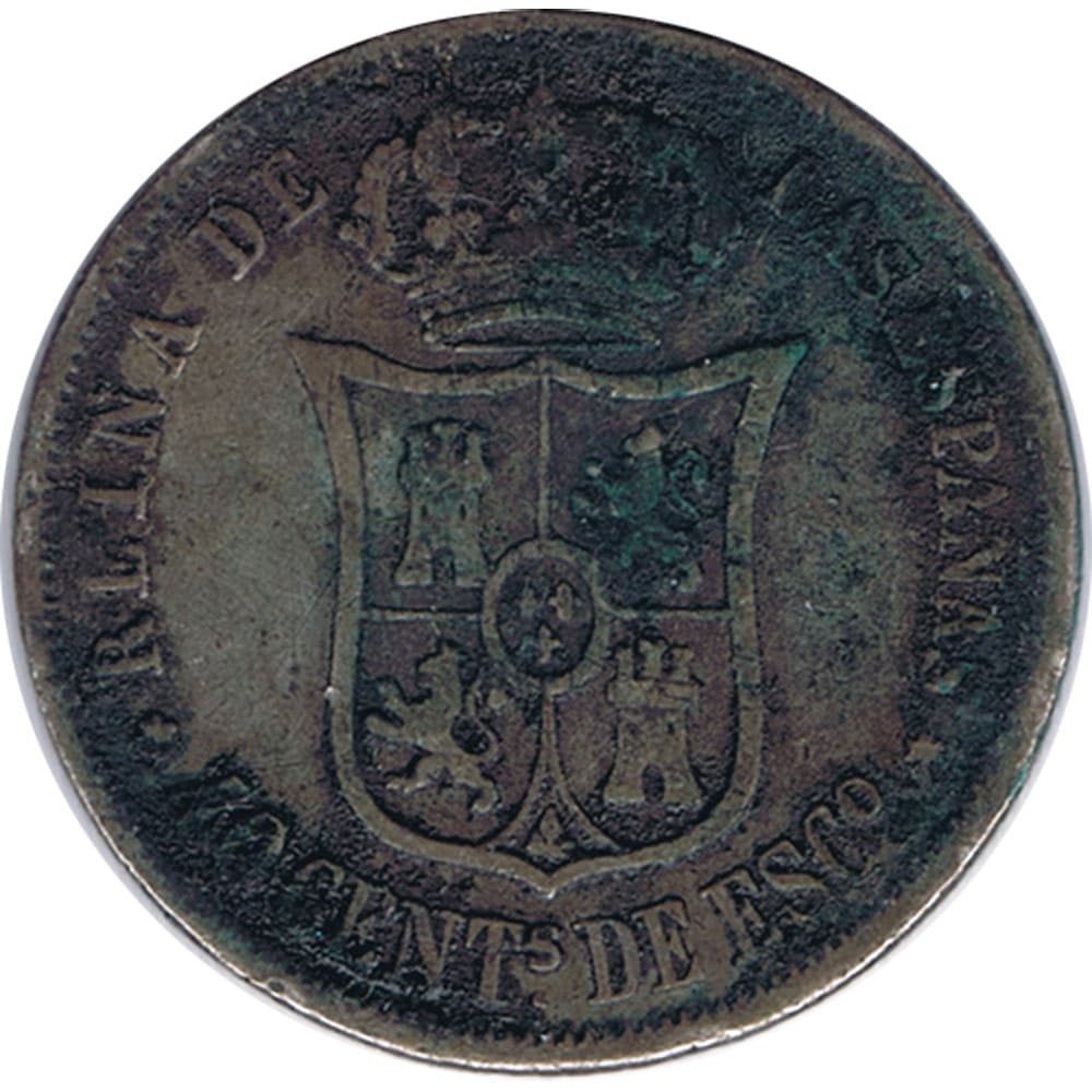 Moneda de España Isabel II 40 Centimos de Escudo de 1866 ceca Madrid.  - 2