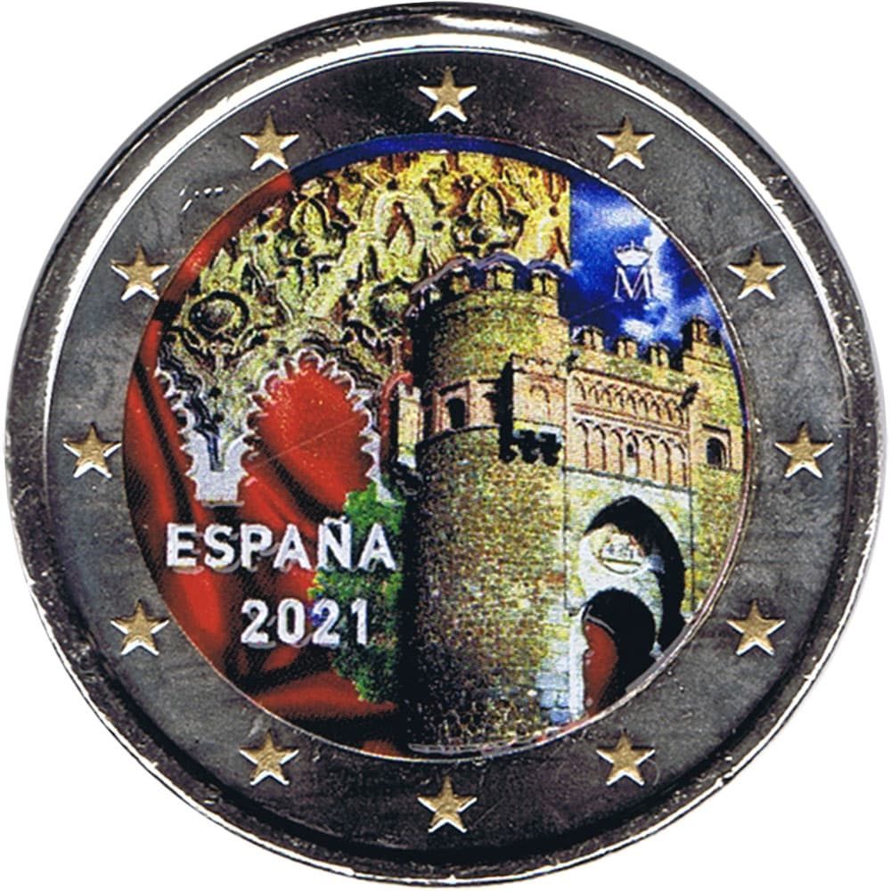 moneda 2 euros España 2021 dedicada a Toledo. Color A