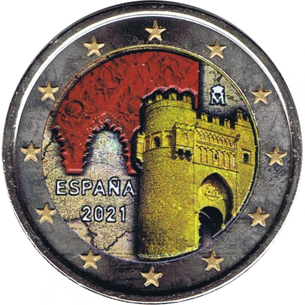 moneda 2 euros España 2021 dedicada a Toledo. Color C  - 1