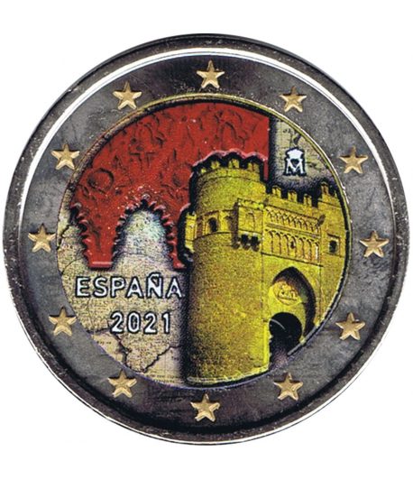 moneda 2 euros España 2021 dedicada a Toledo. Color C - 1 moneda 2 euros España 2021 dedicada a Toledo. Color C - 1
