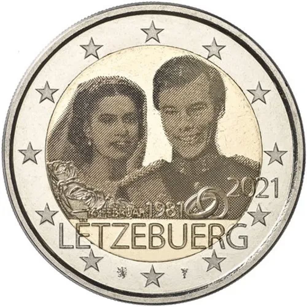 moneda 2 euros Luxemburgo 2021 dedicada al Duque Guillermo.