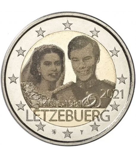 moneda 2 euros Luxemburgo 2021 dedicada al Duque Guillermo.