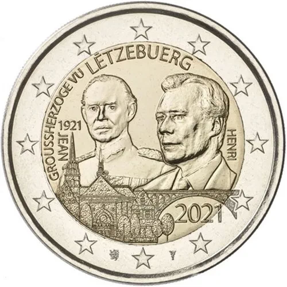 moneda 2 euros Luxemburgo 2021 dedicada al Duque Jean.