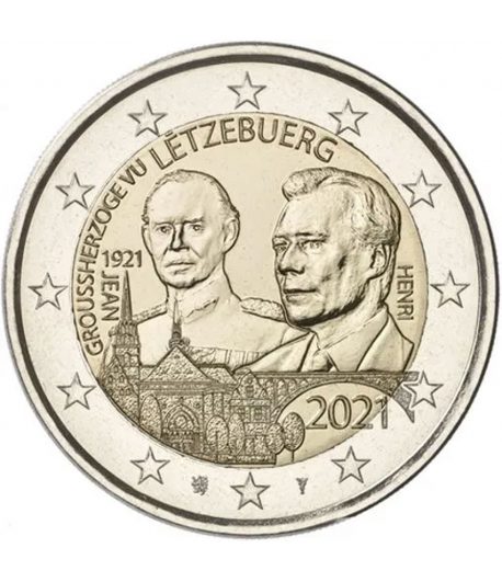 moneda 2 euros Luxemburgo 2021 dedicada al Duque Jean. - 1 moneda 2 euros Luxemburgo 2021 dedicada al Duque Jean. - 1