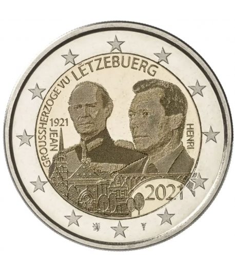 moneda 2 euros Luxemburgo 2021 dedicada al Duque Jean. Holograma - 1 moneda 2 euros Luxemburgo 2021 dedicada al Duque Jean. Holograma - 1