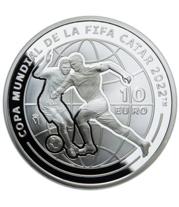 Moneda de España año 2021 Copa Mundial de Fútbol Qatar 2022. 10