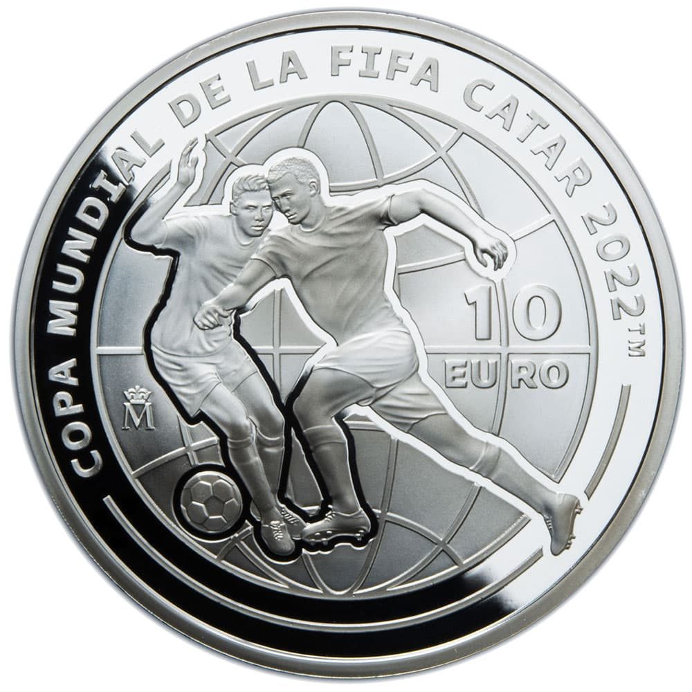 Moneda de España año 2021 Copa Mundial de Fútbol Qatar 2022. 10