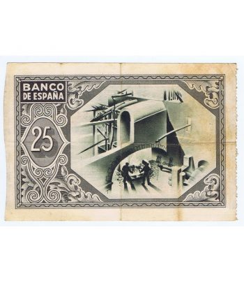 Billete de 25 Pesetas Bilbao 1 de enero de 1937 serie 343265
