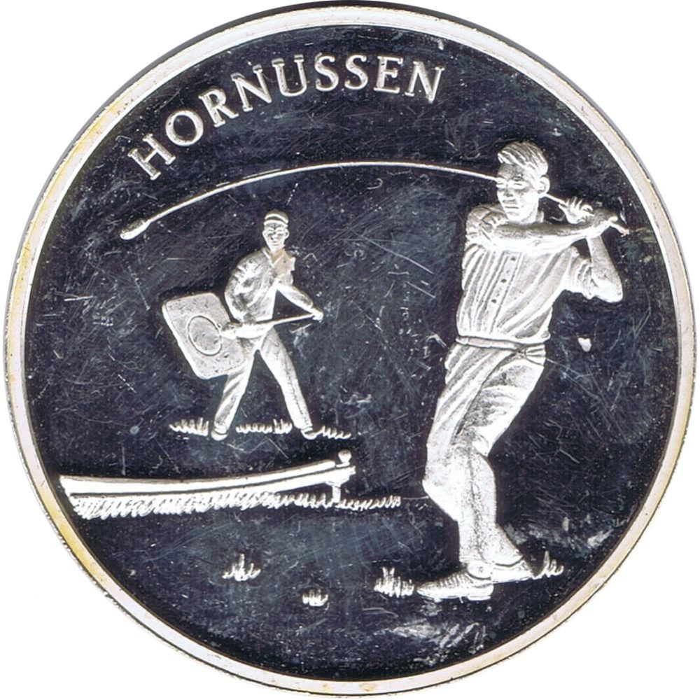 Medalla Costumbres Populares suizas. Hornussen.