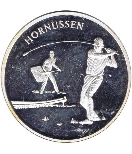 Medalla Costumbres Populares suizas. Hornussen.