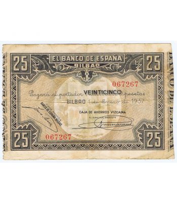 Billete de 25 Pesetas Bilbao 1 de enero de 1937 serie 067267  - 1
