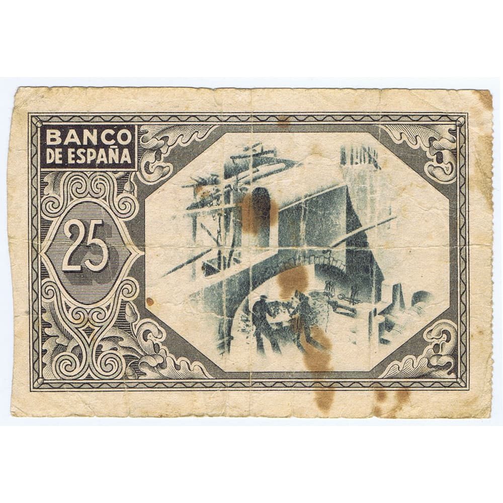 Billete de 25 Pesetas Bilbao 1 de enero de 1937 serie 343283  - 2