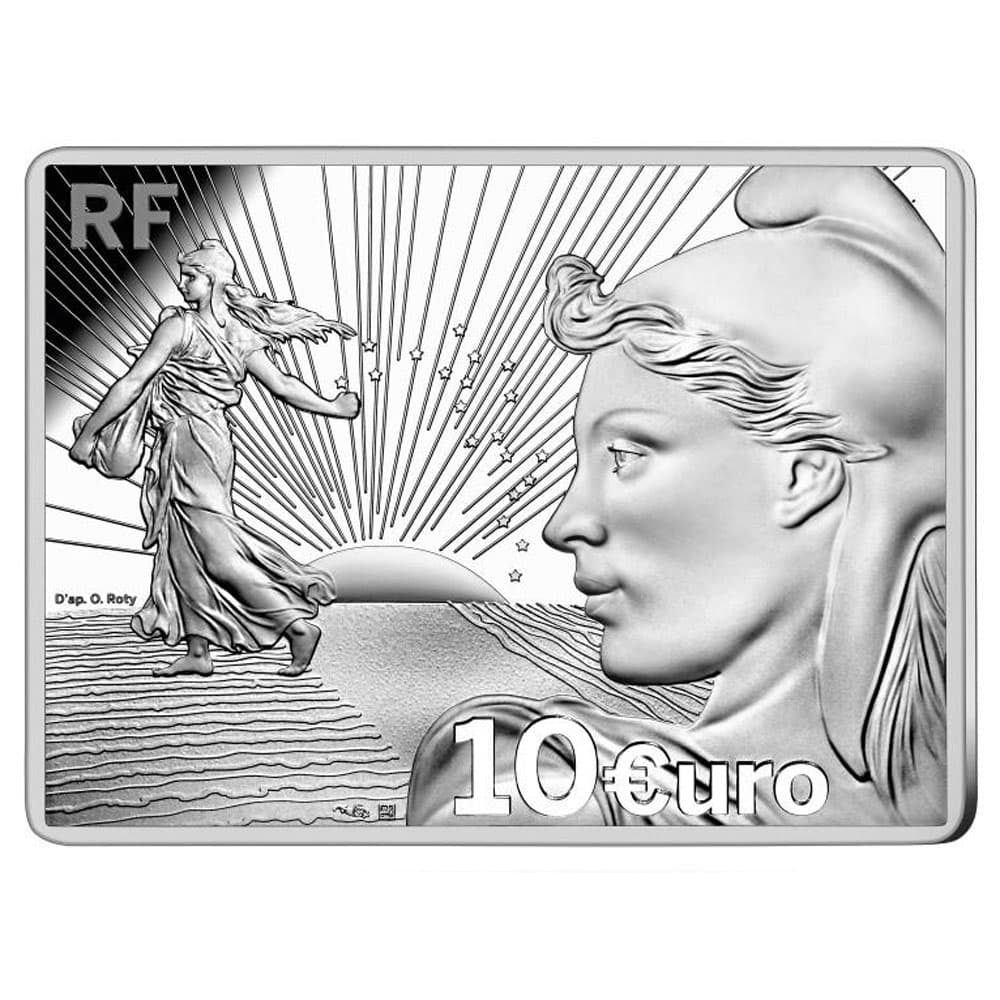 Moneda 10 euros de plata Francia año 2021 Sembradora