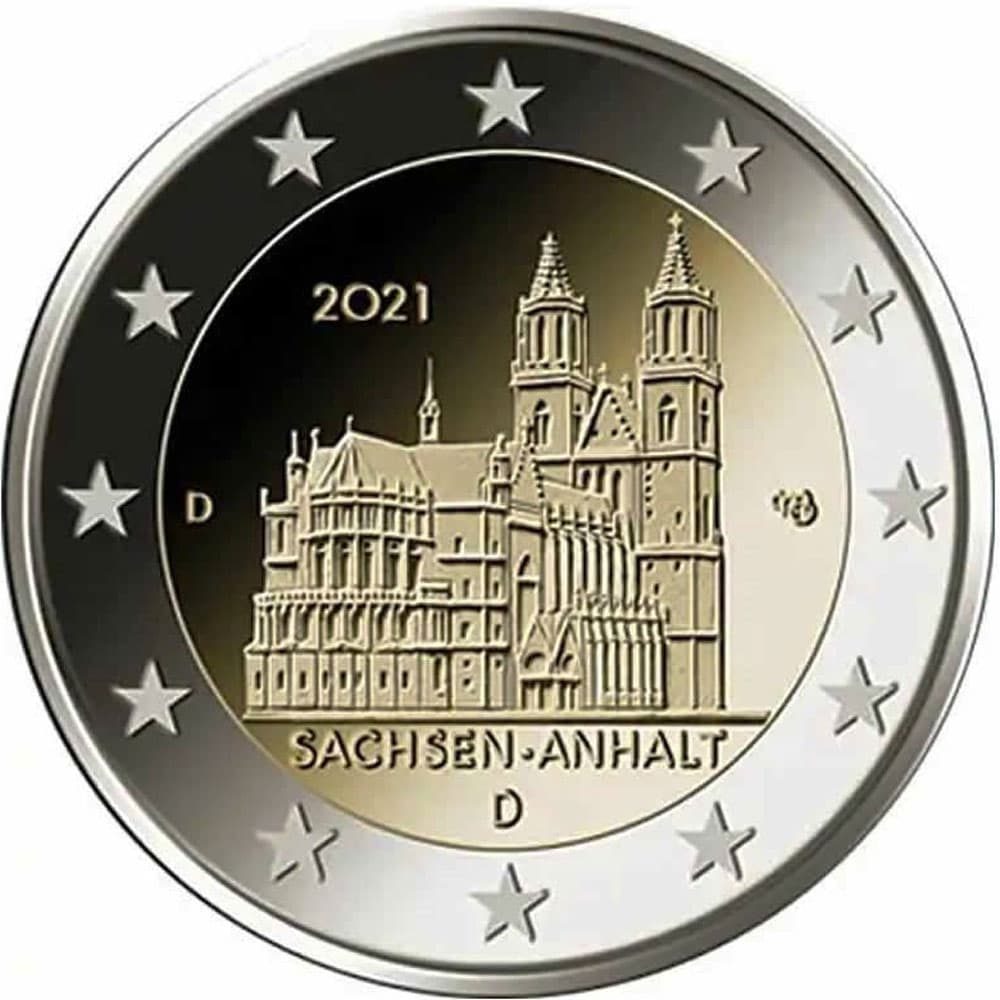 moneda 2 euros Alemania 2021 dedicada a Sachsen Anhalt.  - 1