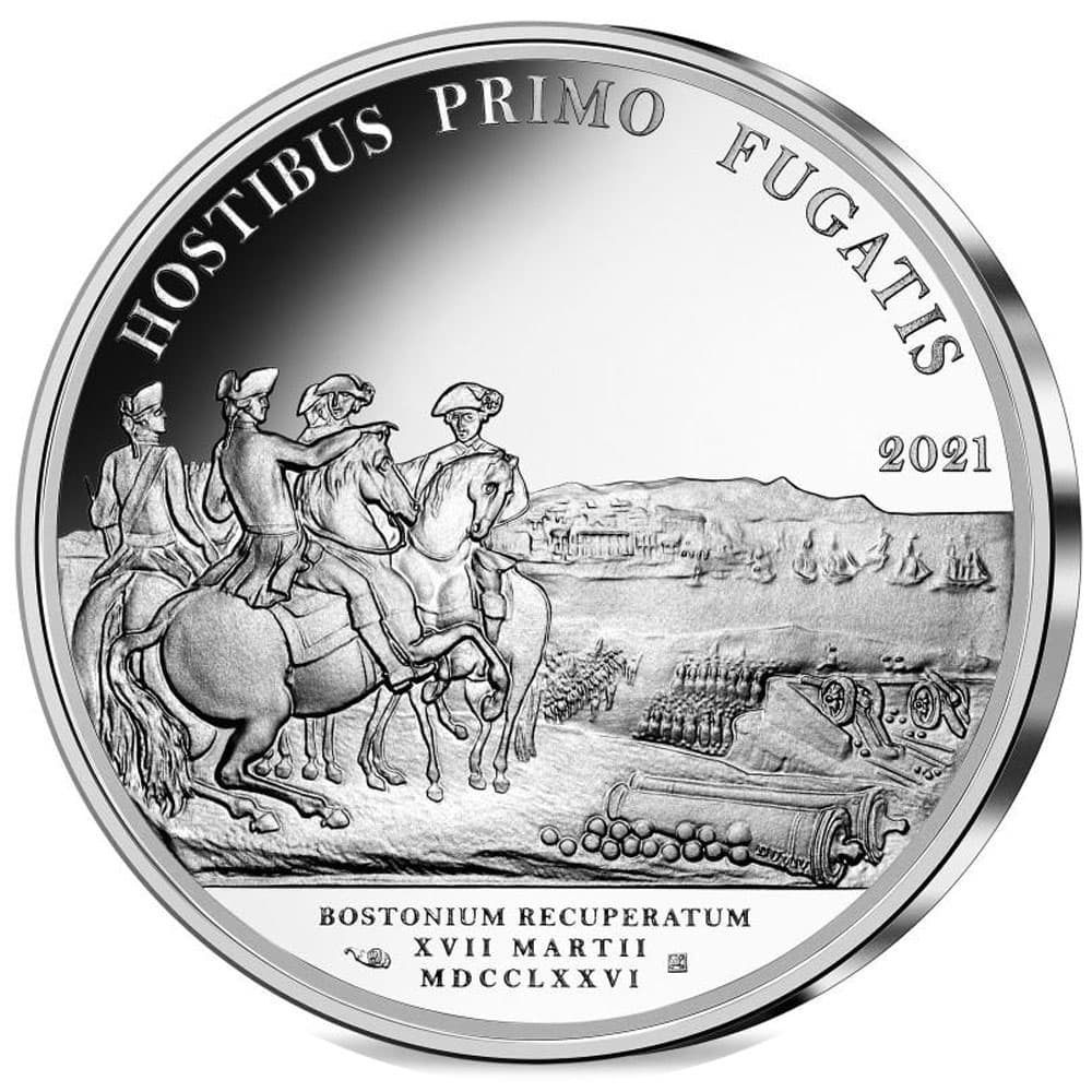 Moneda 10 euros de plata Francia año 2021 Llegada de Washington a Boston  - 1