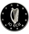 Moneda de 10 Ecus de plata de Irlanda año 1990