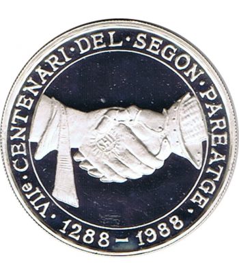 Moneda 25 Diners de plata Andorra año 1988.