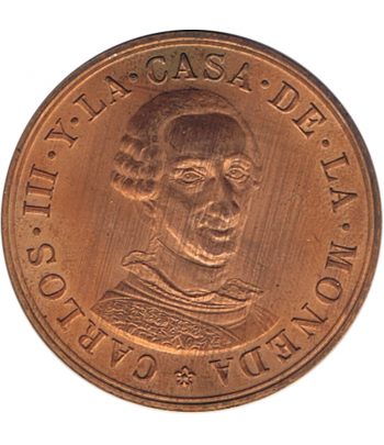 Medalla de cobre conmemorativa del Bicentenario de Carlos III.  - 1