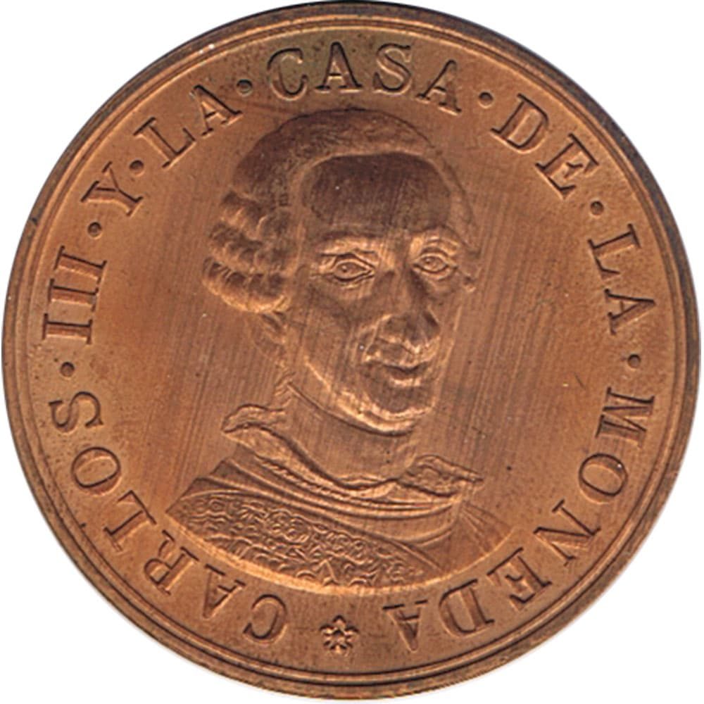 Medalla de cobre conmemorativa del Bicentenario de Carlos III.