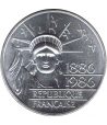 Moneda de plata de Francia 100 Francs Estatua Libertad año 1986