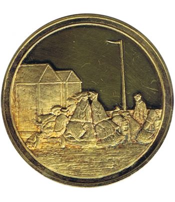 Medalla Centenaire de l' Impressionnisme Scène de plage, ciel