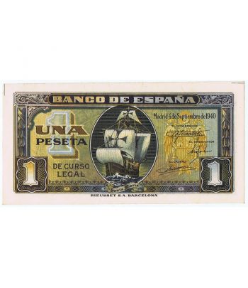 Billete de España 1 Peseta 4 de septiembre de 1940. SC.
