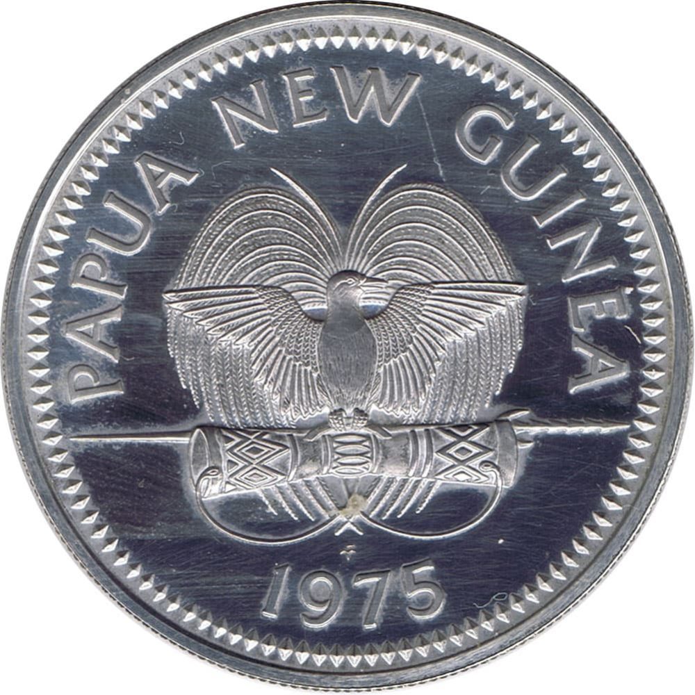 Moneda de Papua New Guinea 5 Kina de plata año 1975  - 2