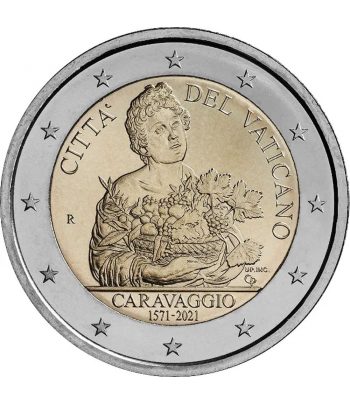 moneda 2 euros Vaticano 2021 dedicada al pintor Caravaggio