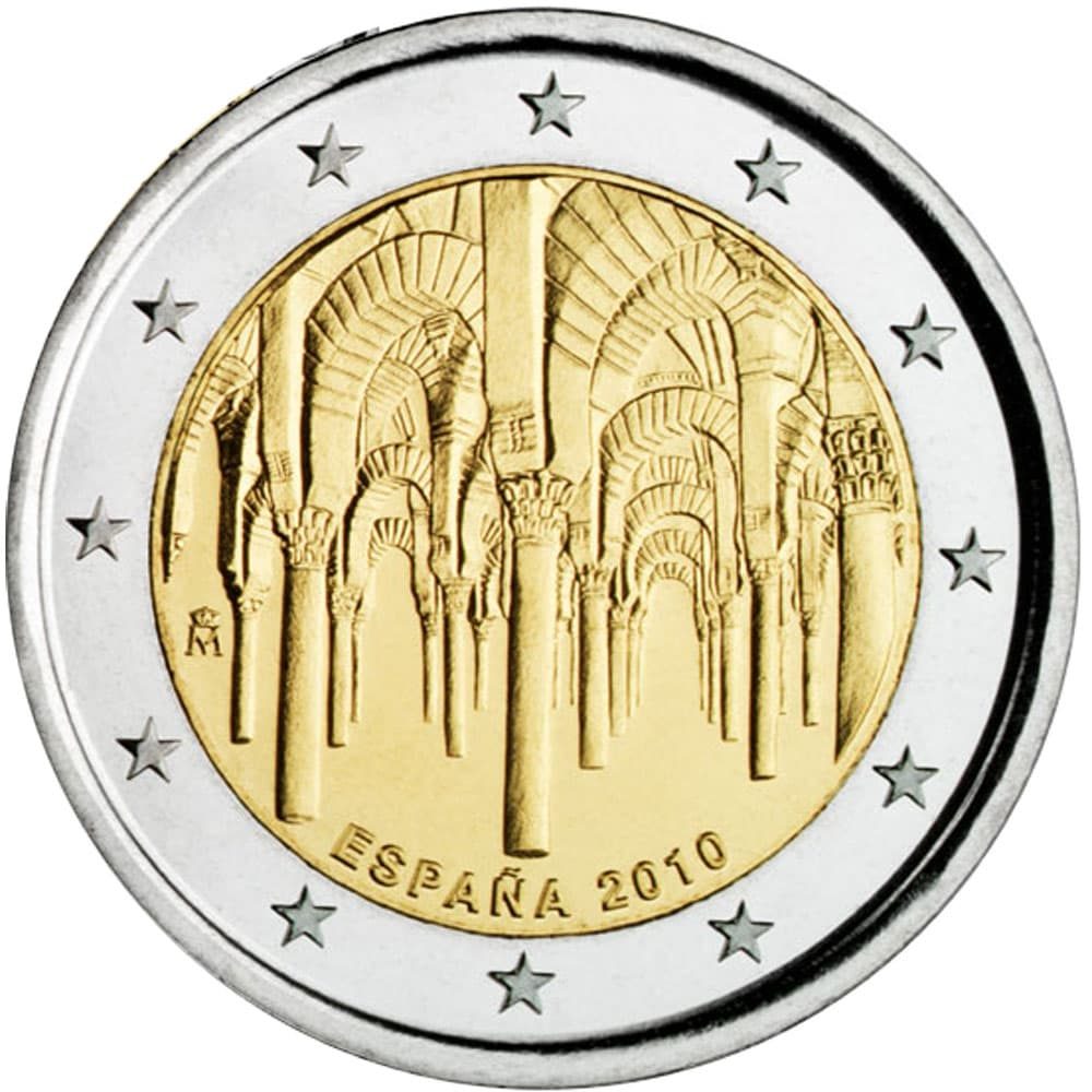 moneda conmemorativa 2 euros España 2010 Mezquita Cordoba.