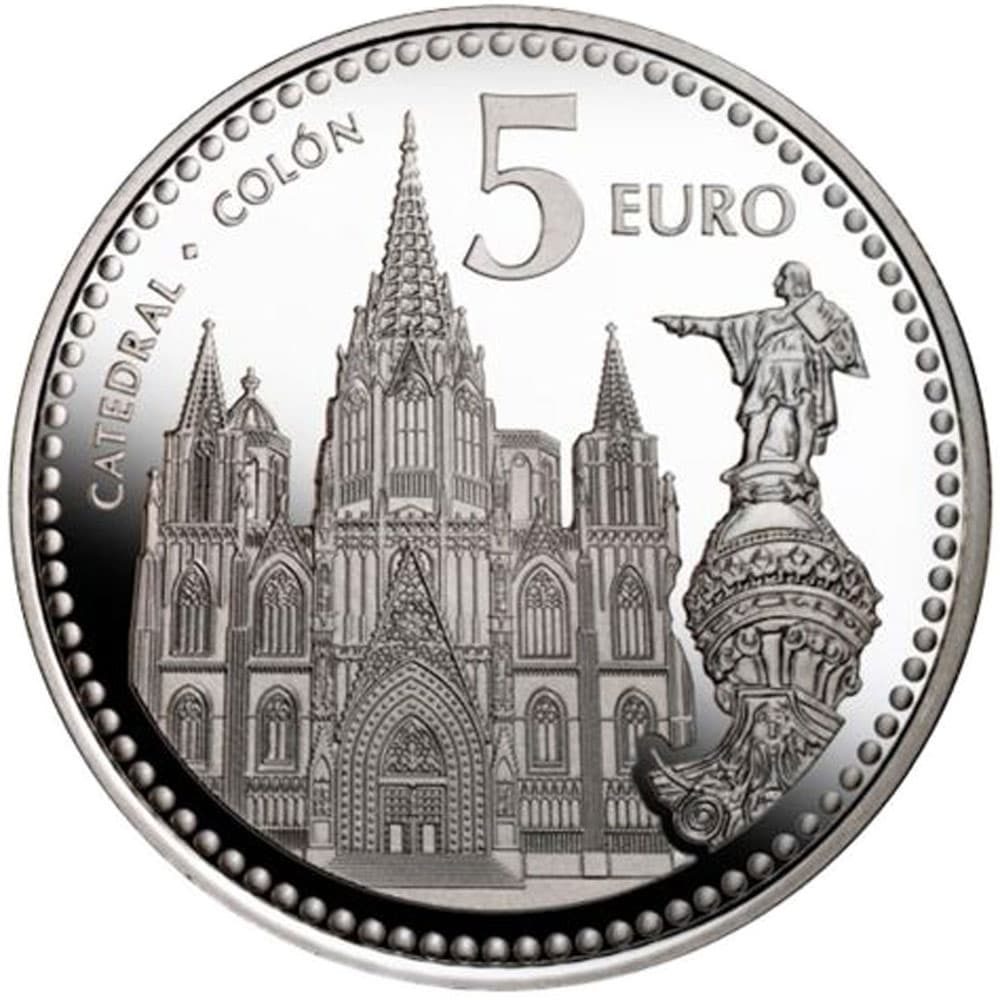 Moneda de Barcelona. 5 euros año 2010. Sin Estuche