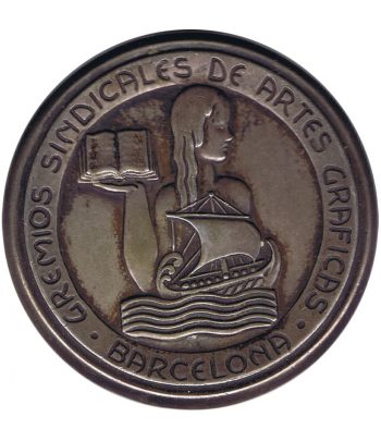 Medalla dedicada a los Gremios Sindicales de Artes Gráficas.