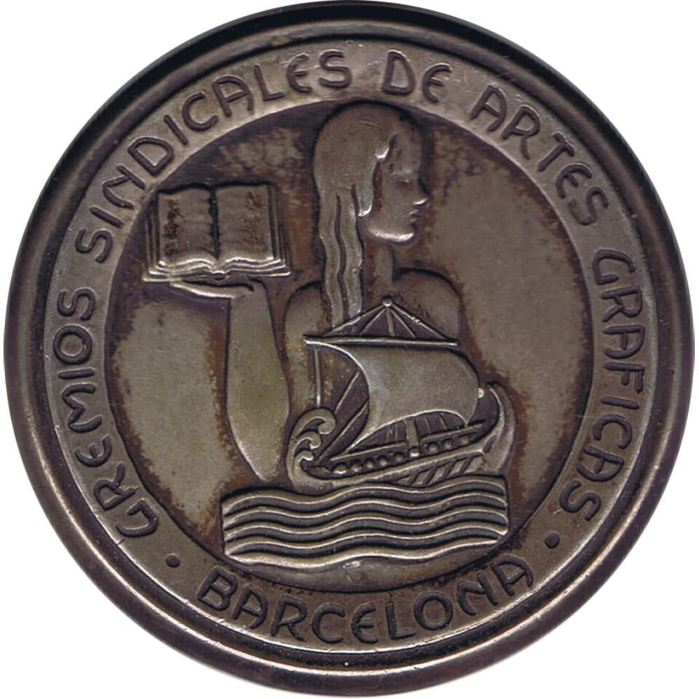 Medalla dedicada a los Gremios Sindicales de Artes Gráficas.