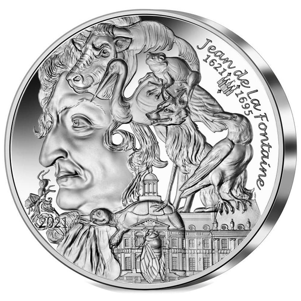 Moneda 10 euros de plata Francia año 2021 La Fontaine