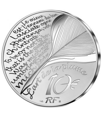 Moneda 10 euros de plata Francia año 2021 La Fontaine