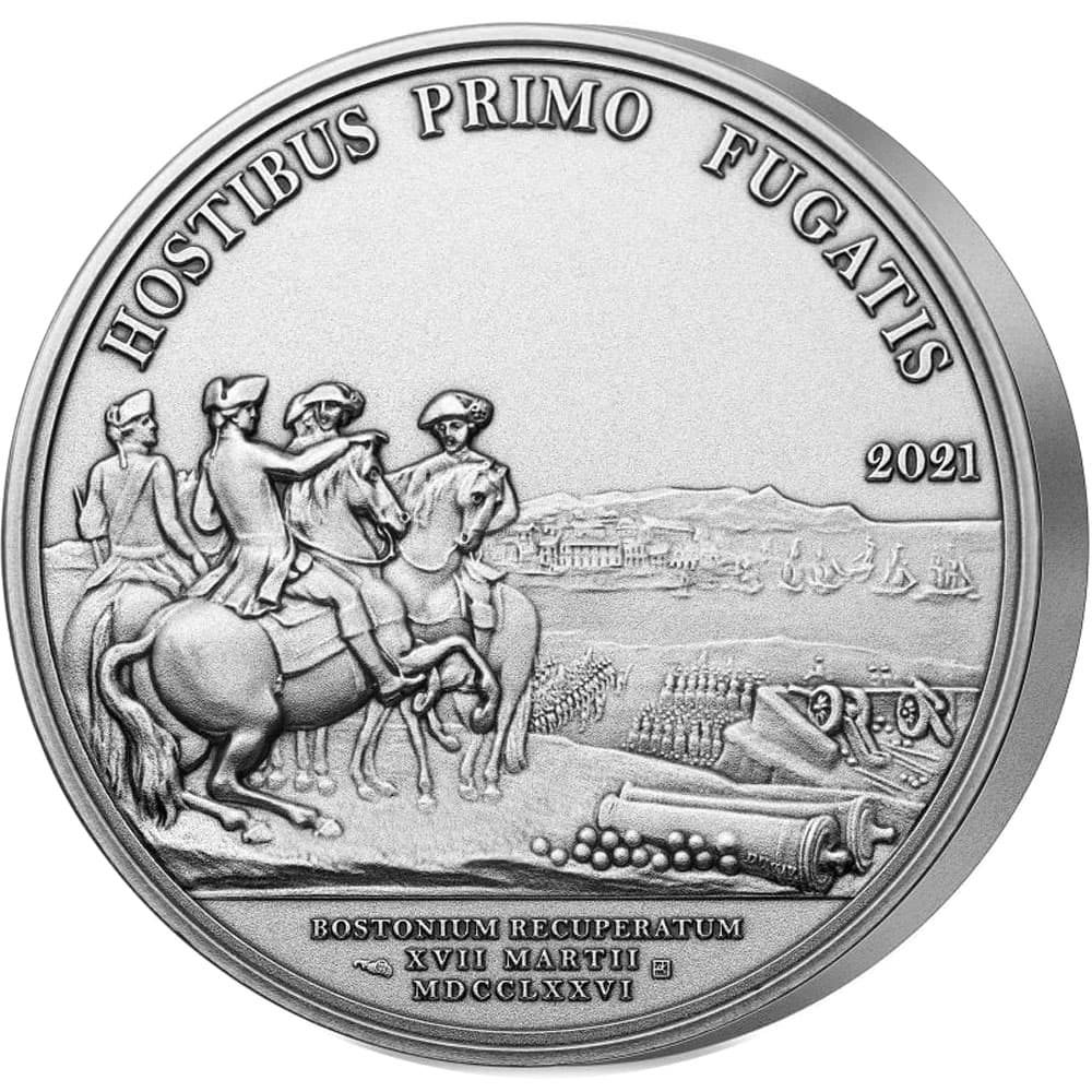 Moneda 25 euros de plata Francia año 2021 Llegada de Washington a Boston  - 1