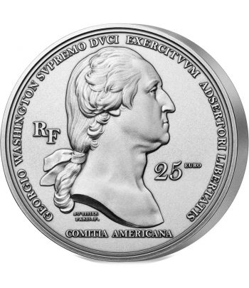 Moneda 25 euros de plata Francia año 2021 Llegada de Washington