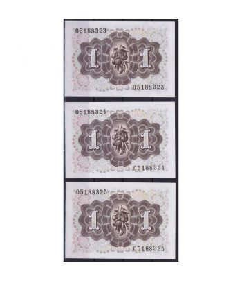 Billete de España 1 Peseta 19 de junio de 1948. 3 correlativos