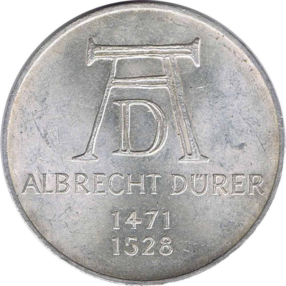 Moneda de Alemania 5 mark año 1971 de plata  - 1