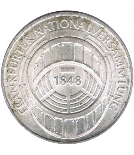 Moneda de Alemania 5 mark año 1973 de plata
