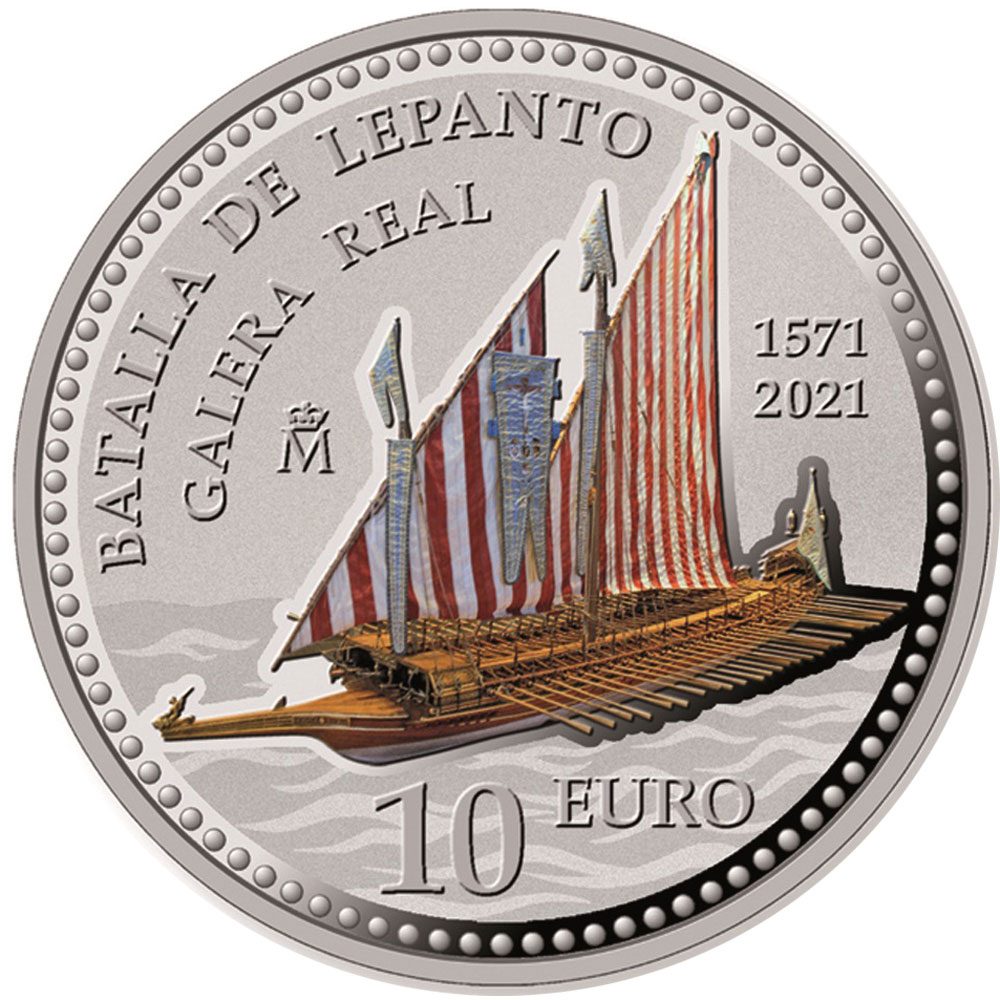 Moneda de España año 2021 Batalla de Lepanto. 10 euros Plata  - 1