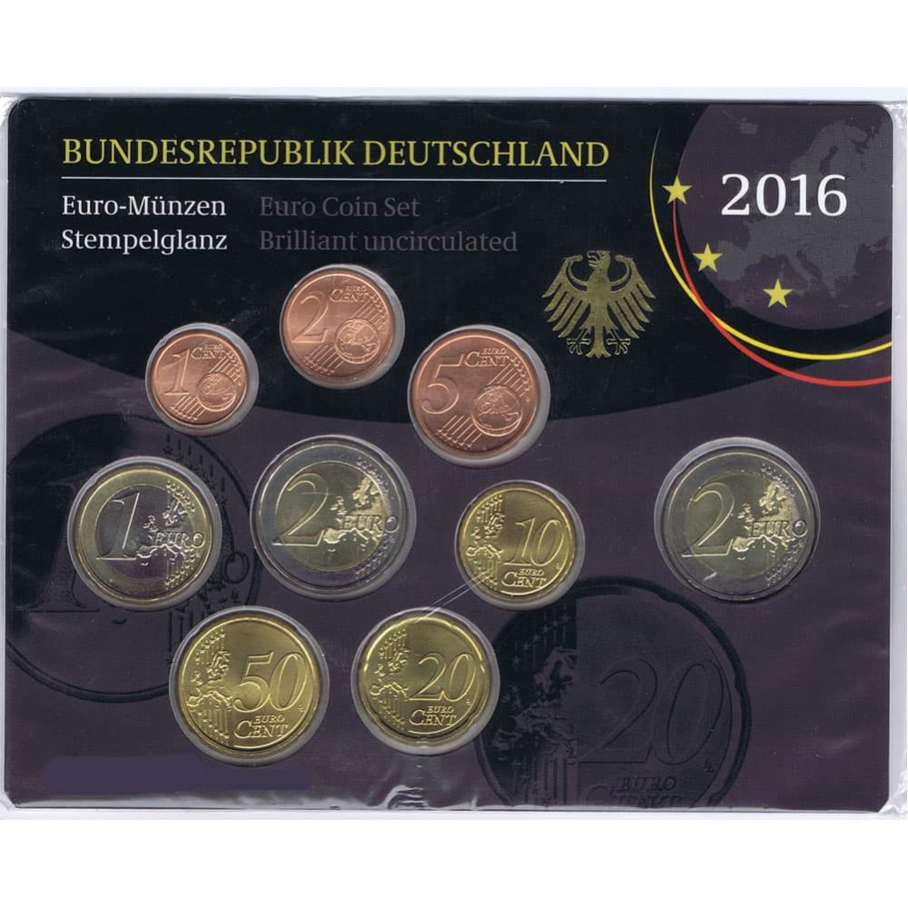 Alemania 2016 Cartera oficial Serie Anual de euros con Ceca F.