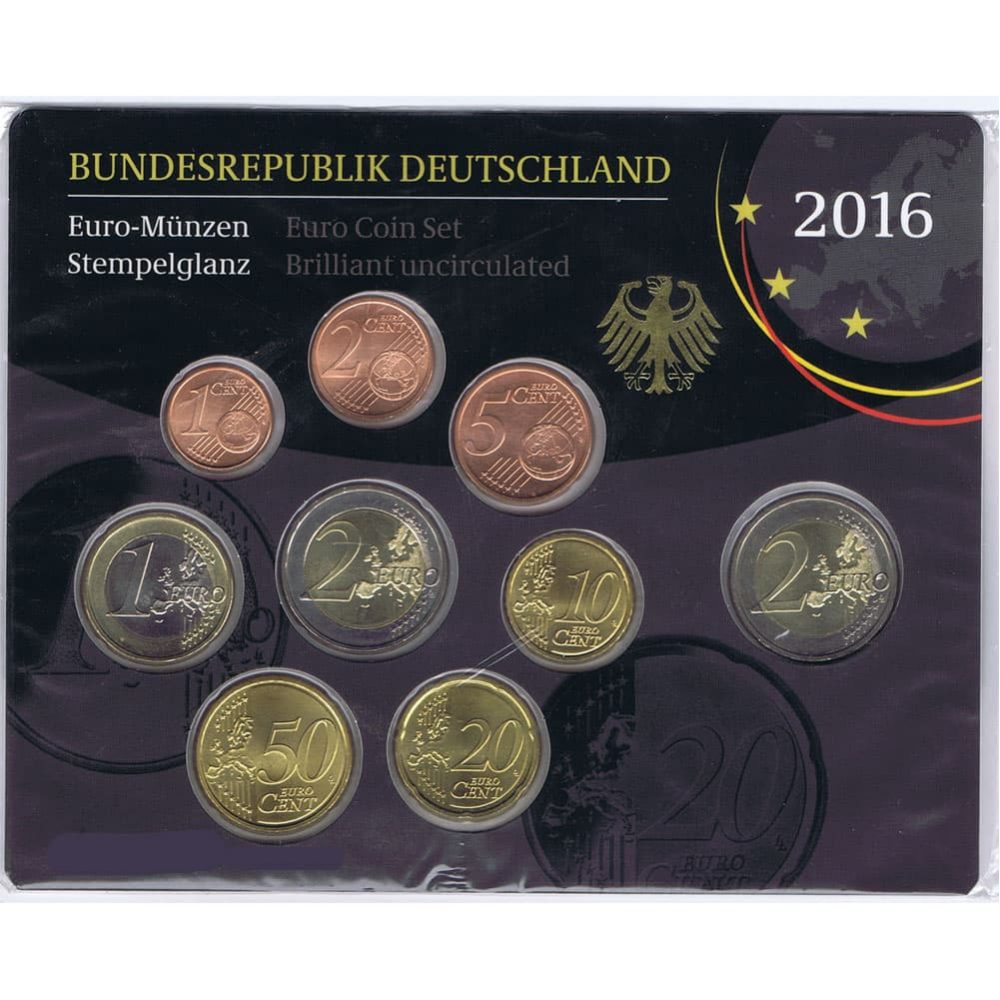 Alemania 2016 Cartera oficial Serie Anual de euros con Ceca A.
