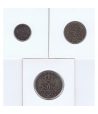 Monedas de 1, 3 y 5 Ore de Suecia del año 1949